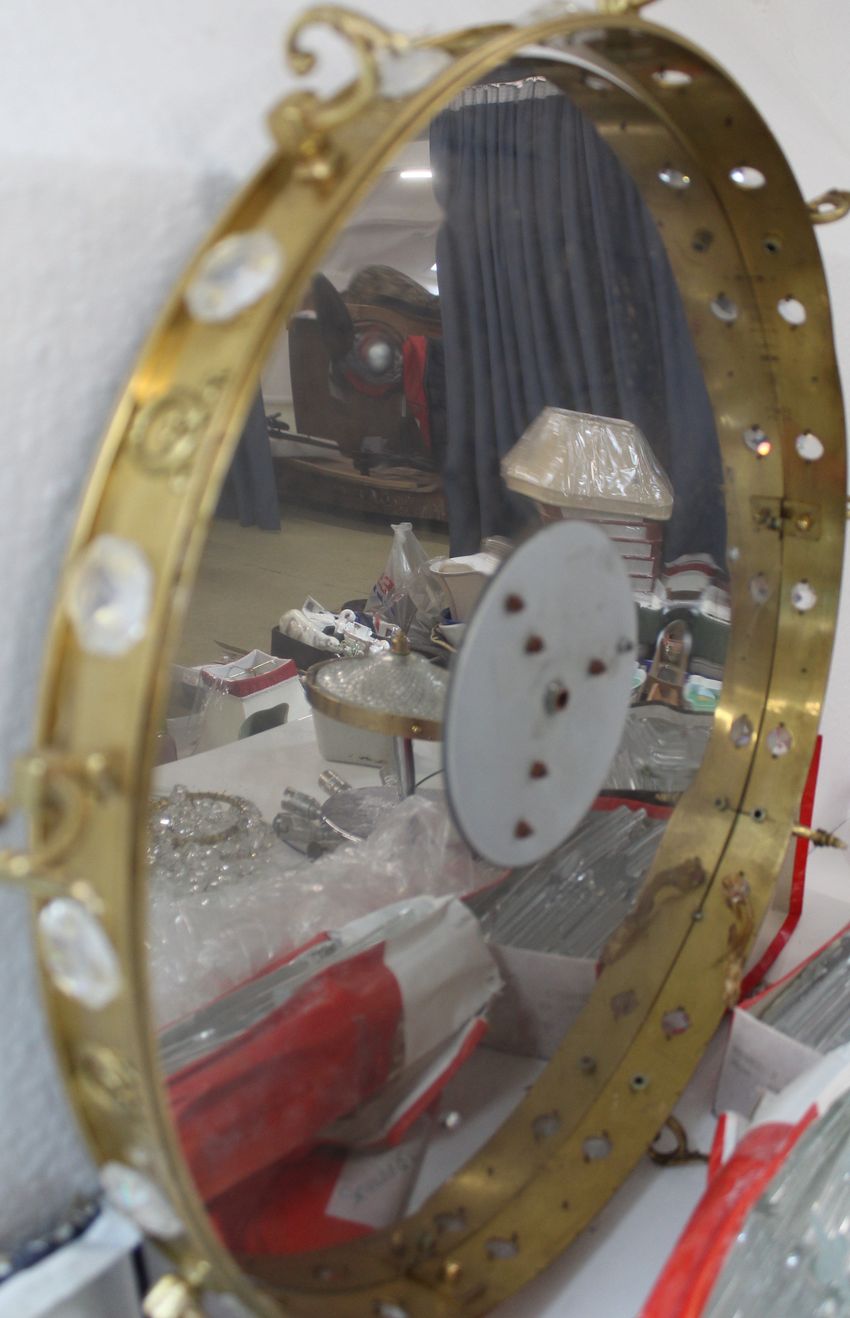 Empire style light fitting with large amount of associated drops and crystals - Image 4 of 4