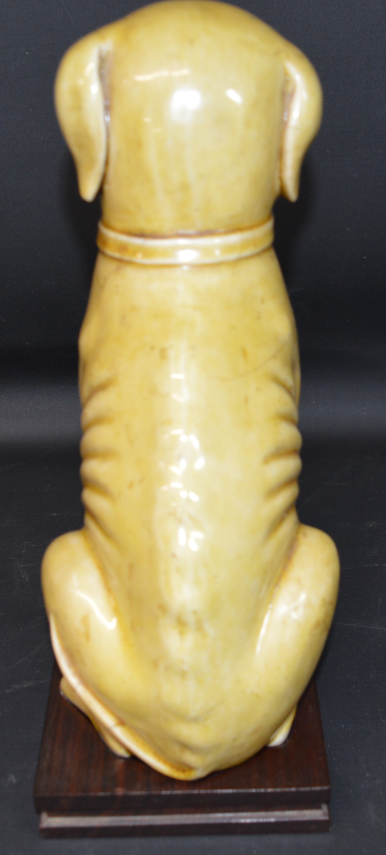 Chinese seated dog on later rosewood stand 27.5cm - Image 3 of 6
