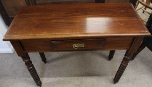 Victorian side table with bobbin turned legs, height 77cm,top 92cm x 39cm