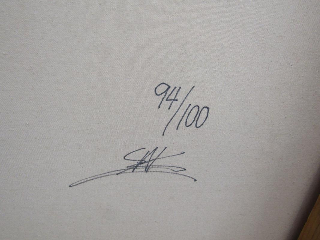 'Taz Attitudes' Limited Edition 94/100 Steve Kaufman aka 'SAK' hand pulled screen print with oils on - Image 3 of 5