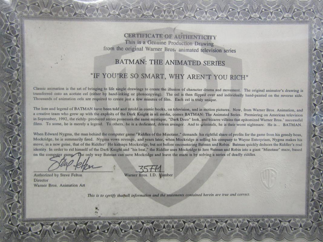 'If you're so smart, Why aren't you rich?' Warner Bros Riddler genuine production original - Image 6 of 6