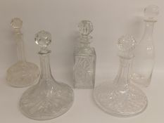 5 decanters includes 2 ship decanters