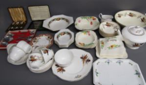 Collection of ceramics including teacups, saucers, fruit bowls, cheese dishes etc as well as