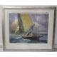 Framed Frank H Wagner print 'Spring Trials'  Endeavour & Shamrock V off Cowes 1934 Limited edition - Image 2 of 4