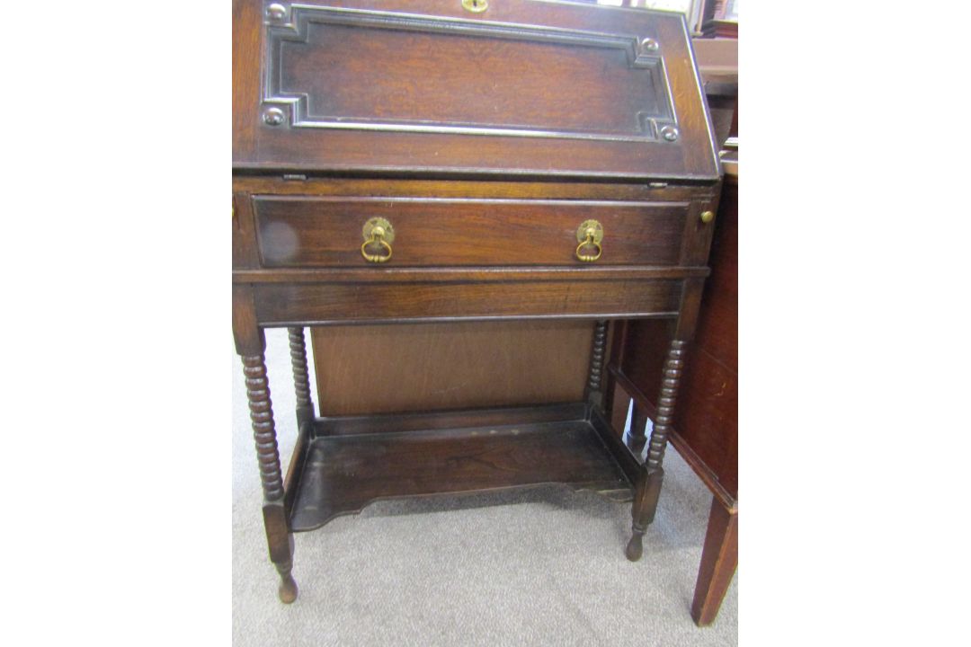 Art Deco bureau with twisted legs - approx. 99cm x 71cm x 37cm - Image 4 of 5