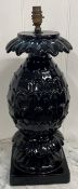Large treacle glaze pineapple shape table lamp