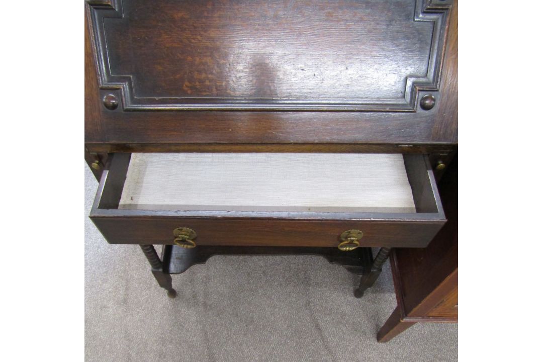 Art Deco bureau with twisted legs - approx. 99cm x 71cm x 37cm - Image 3 of 5