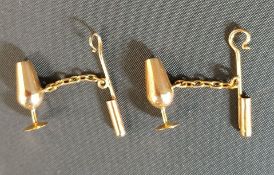 Pair of tested as 15ct gold cufflinks 3.48g
