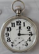 Pocket watch, 60hrs Bunn Special,  silver case, 21 Jewels
