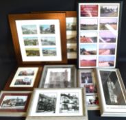 2 sets of framed postcards depicting Louth, Tathwell, Cleethorpes & Grimsby views & selection of