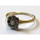 Tested as 18ct gold diamond daisy ring (missing 1 diamond) - ring size M -  1.76g - Image 1 of 4