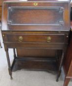 Art Deco bureau with twisted legs - approx. 99cm x 71cm x 37cm