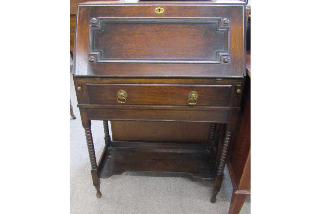 Art Deco bureau with twisted legs - approx. 99cm x 71cm x 37cm - Image 1 of 5
