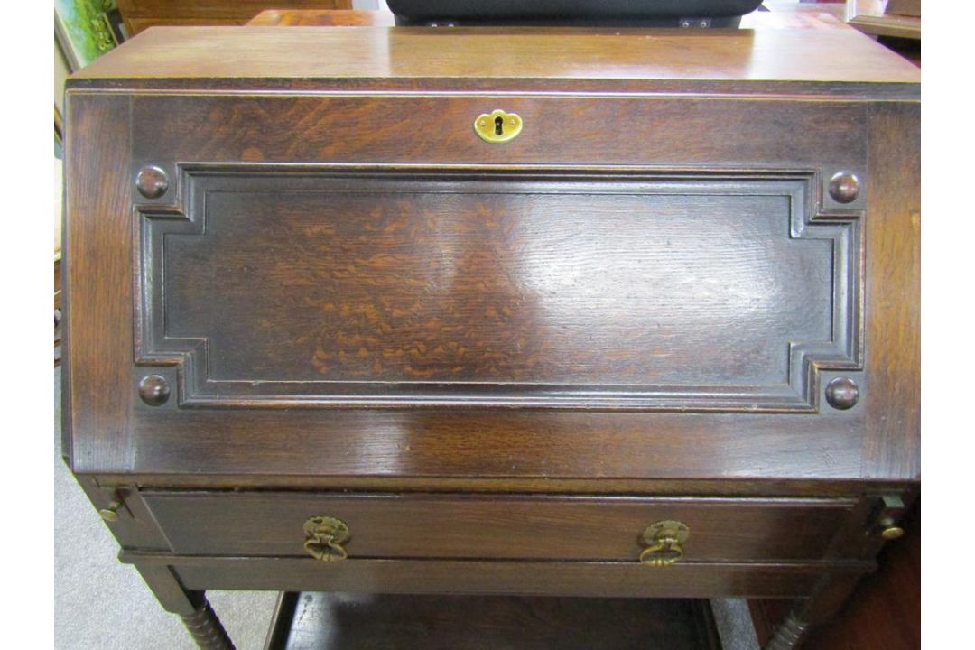 Art Deco bureau with twisted legs - approx. 99cm x 71cm x 37cm - Image 5 of 5