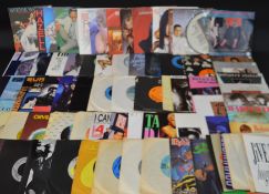 Quantity of mainly 1980s 45rpm records includes Depeche Mode: Now This Is Fun, New Life, Dreaming Of