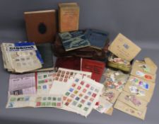 Case containing a collection of stamp albums and loose stamps includes Stanley Gibbons Simplified