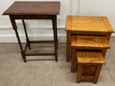 Side table with barley twist legs & a modern nest of tables
