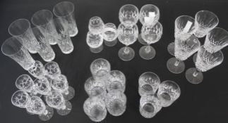 Selection of Crystal glassware, advised Waterford, some marked Waterford, designs vary. To include 6