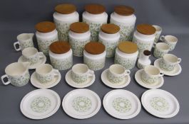 Collection of Hornsea 'Fleur' includes biscuit barrel, tea, coffee sugar, cups and saucers, milk