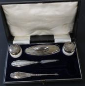 Silver manicure set (incomplete and buff needs repair) silver content wt approx 17.27 ozt