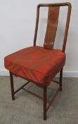 Oriental inspired chair with deep cushion