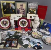 Winston Churchill collection includes heavy cast bust with Vires Acquirit Eundo lutet. Parisi M.D.