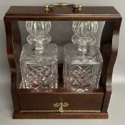Modern tantalus with 2 crystal decanters