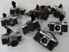 Selection of Praktika Cameras to include models, LTL, Super TTL, Tlotvel, B100 electronic, PL Nova