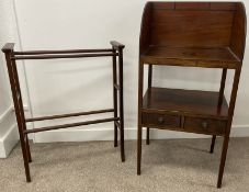 Georgian mahogany washstand & an Edwardian towel rail