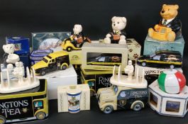 Selection of Ringtons Tea collectables including Wade toast racks, Ringtons Bear sweet jars, money