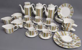 Midwinter 'Sienna' coffee set consisting of 3 coffee pots, side plates, cake plate, 8 cups and