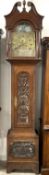 Early 19th century 8 day longcase clock by William Ward of Spilsby with automaton ship behind a