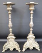 Large pair of ecclesiastical style candlesticks 55.5cm