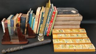 Pair of Art Deco picture frames, truncheon, Chad Valley alphabet set (1 letter missing), glass