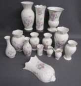 Aynsley 'Little Sweetheart' vases includes Victorian wall vase, Edwardian vase, etc