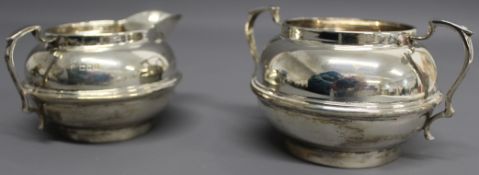 Charles Boynton & Sons silver sugar bowl wt 3.43ozt and milk jug wt 2.98 ozt Total wt 6.4 ozt