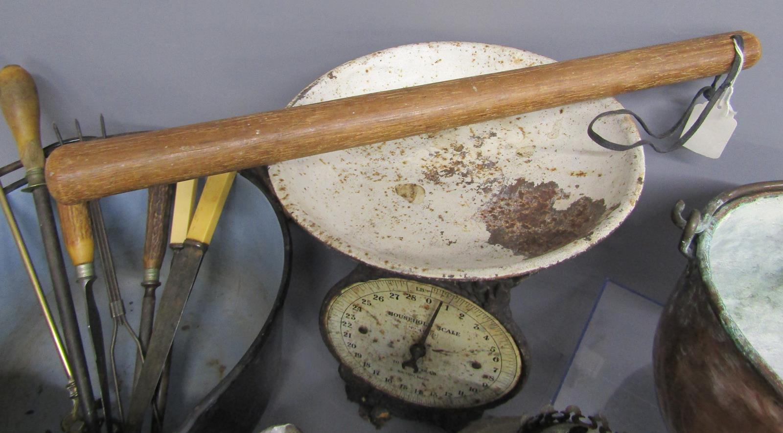 French copper cooking pot, enamelled cooking pot, chocolate egg moulds, shoe last, sealing wax, etc - Image 9 of 11