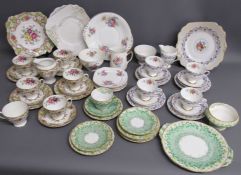 Collection of part tea sets includes - Royal Standard Rosemary - Aynsley B4617 - Gladstone blue