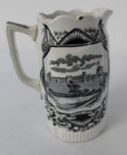 Queen Victoria black & white transfer printed commemorative jug 20cm