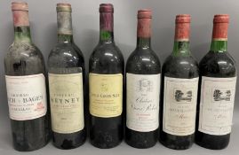 6 bottles of French red wine: Chateau Lynch Bages Grand Cru Classe Grand Vin Paullac 1978, Chateau