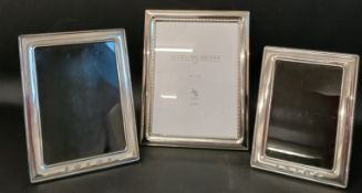 3 silver easel photograph frames - 2 x Carrs of Sheffield 2012 with large Diamond Jubilee