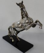 Silver plated horse sculpture 37cm tall