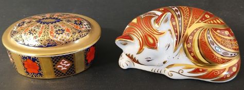Royal Crown Derby Marmelo Sleeping Kitten paperweight 148 / 2500 with box & certificate and Old