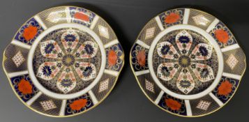 Two Royal Crown Derby Imari pattern 1128 sandwich plates W 25cm
