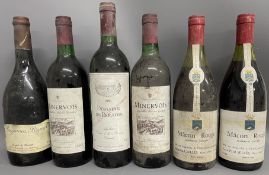 Benjamin Brunel Mis en Bouteille au Chateau 1991 13%, 2 x Minervois 12%,  Damaine de Paradis Coteaux