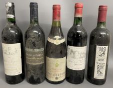 5 bottles of French red wine: Chateau de Vespeilles Cotes Du Rousseion 1991, Fortant de France Vin