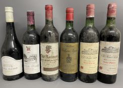 6 bottles of French red wine: Chateau Malijay Cotes Du Rhone 1994 12%, Chateau Ginard Cotes De Blaye