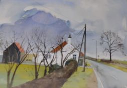 Framed watercolour 