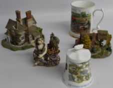 Lilliput Lane - Orchard Farm Cottage and Saffron House. County Artist - Hoeing at Fosters Ley