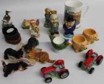 Country Artists Broadway Birds - Grebe with Fish & Ploughing at Bevills Farm Tankard. Sherratt and